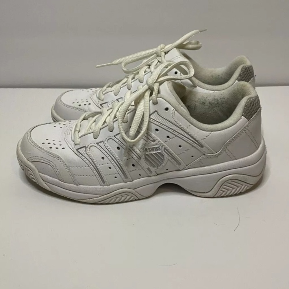 Women's Leather K-Swiss White Tennis Shoes Sneakers USA 6.5 AoSTA II